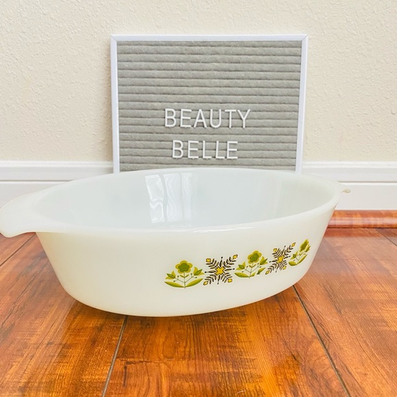 Vintage Anchor Hocking Meadow green 1 1/2 quart oval casserole dish baking dish - Picture 5 of 8